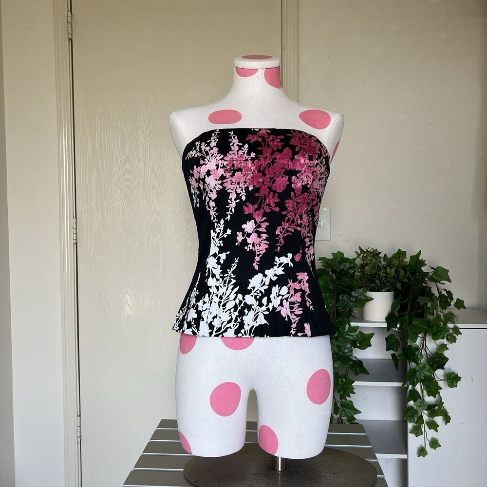 White House Black Market Floral Bustier Corset